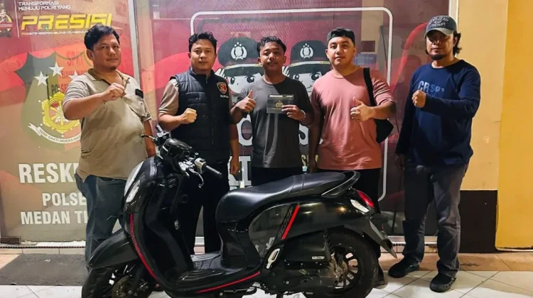 Patroli Polsek Medan Timur Temukan Motor Kurir yang Hilang