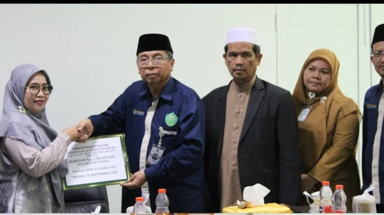 PB Al Jam’iyatul Washliyah dan UNIVA Medan Serahkan Saham kepada Bank BPRS