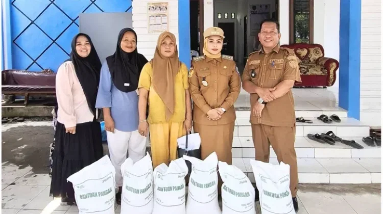 Bupati Labuhanbatu Salurkan Bantuan Beras Bulog di Desa Tebing Linggahara Baru