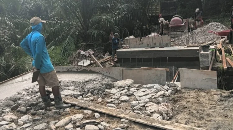 Kodim 0212/TS Bangun Jembatan Beton di Simadihon Paluta, Progres Capai 20,6 Persen