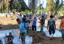 Perbaikan Jembatan di Desa Bandar Tarutung