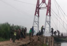 Rehab Jembatan Gantung Perintis Garuda di Desa Dogang Langkat