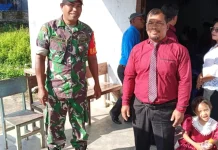 Sinergi tas Babinsa  Hadir Jaga Ibadah Penuh Damai