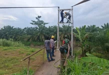 Kodim 0208/Asahan Rampungkan Rehab Jembatan Perintis di Kandangan