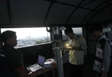 OIF UMSU Turut Amati Gerhana Bulan Total, Tampak Menjelang Fase Akhir Total