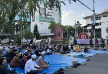 Aksi Damai Aliansi Umat Islam Dukung SE Wali Kota Medan