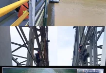 SPJM Pasang PEL dan Sensor di Jembatan Mahakam