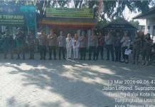 Personel Gabungan Siaga di Stasiun Kereta Api Tanjungbalai