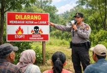 Polres Simalungun Ajak Masyarakat Stop Bakar Hutan