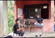 Babinsa Koramil 04/Tigalingga Sambangi Posko Damkar