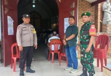 Babinsa dan Bhabinkamtibmas Kompak, Ibadah Paskah di Parongil Aman dan Lancar