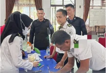 Lapas TBA Gelar Tes Urine Bagi Petugas dan Warga Binaan