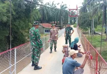 Kodim 0209/LB Tuntaskan Rehabilitasi Jembatan Perintis Garuda di Desa Rasau