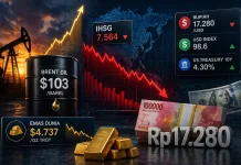 Harga Minyak Tembus $100, Rupiah Melemah Dekati Rp17.300