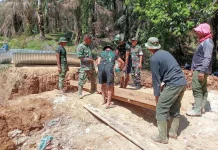 Kodim 0209/Labuhan batu Tuntaskan Pembangunan Jembatan Aramco Penghubung Desa