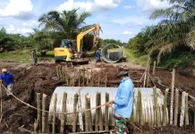 Kodim 0209/Labuhanbatu Tuntaskan Pembangunan Jembatan di Desa Sukarame Baru
