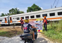 KAI Sumut Amankan Perjalanan Kereta, Tertibkan 25 Titik Perlintasan Sebidang