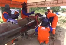 Pengelasan Perdana Proyek Pipa Transmisi Gas Dumai - Sei Mangkei Segmen Satu