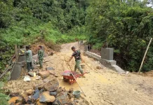 TNI Bangun Dua Jembatan di Pakpak Bharat