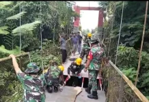Sinergi Kodim 0204/DS dan Warga, Jembatan Perintis Garuda Kembali Layak Dilalui