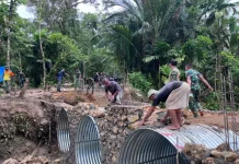 Jembatan Aramco di Desa Mazingo  Nias Rampung