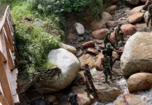 Satgas Karya Bakti TNI Kodam I/BB Mulai Bangun Jembatan Armco di Aek Bagot Taput