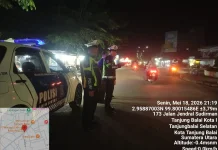 Jaga Kenyamanan Malam, Sat Lantas Polres Tanjungbalai Gelar Patroli 'Blue Light'