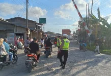 Personel Sat Lantas Tanjungbalai Patroli Sore
