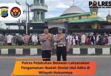 Polres Pelabuhan Belawan Laksanakan Pengamanan Sholat Idul Adha di Wilayahnya