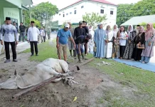 Kodim 0208 Asahan Sembelih 5 Ekor Hewan Kurban
