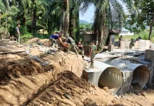 Pembangunan Jembatan Aramco Penghubung Desa Lau Garut–Mardingding