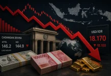 Cadangan Devisa Turun, Rupiah Nyaris Sentuh Rp18.200 per Dolar