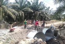Kodim 0203/Langkat Bangunan Jembatan Aramco Penghubung Desa Bukit Melintang–Desa
