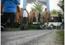 Bupati Tinjau Lanjutan Pengaspalan Jalan Paluh Gelombang Percut Sei Tuan