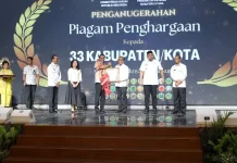 Wabup Samosir Terima Penghargaan Pembentukan Posbankum