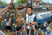 Pipa 600 MM Perumda Tirtanadi Diperbaiki, Air di Mabar Mati sementara