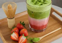 Resep Strawberry Matcha Latte ala Kafe