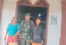 TNI Monitoring Kegiatan Ibadah Minggu di Kecamatan Silima Pungga-pungga