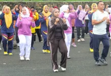 Bupati Labuhanbatu Ikuti Senam Sehat Peringatan HLUN ke-30