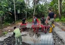 Kodim 0213/Nias Rampungkan Pembangunan Jembatan Aramco di Nias Barat