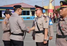Kapolres Belawan Pimpin Sertijab Kapolsek Belawan