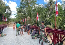 Wujud Bakti TNI Jembatan Modular Sepanjang 18 Meter di Nias Barat Rampung