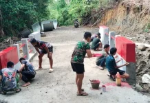 Pembangunan Jembatan Aramco di Desa Botombawo Nias Utara Rampung