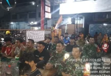 Jajaran Kodim 0208/Asahan Perkuat Silaturahmi melalui Nobar Bersama