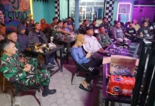 Kodim Asahan Bersama Jajaran Nobar Pesta Bola Bersama Masyarakat