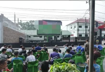 Masyarakat Antusias Nobar Pesta Bola Dunia di Makodim Asahan