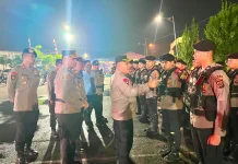 Kapolres Pelabuhan Belawan Pimpin Apel Patroli KRYD Skala Besar Antisipasi 3C