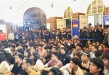 Nobar Final Pesta Bola di Pos Bloc Medan Membludak
