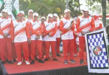 Gerak Jalan Beregu Meriahkan HUTKemerdekaan RI di Deli Serdang