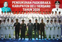 Wakil Bupati Kukuhkan 45 Paskibraka Kabupaten Deli Serdang